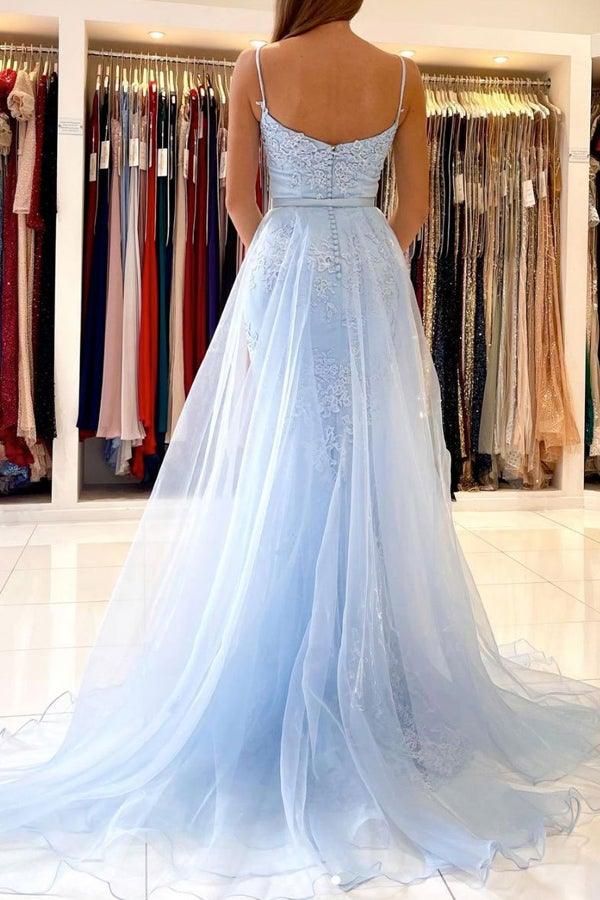 Meerjungfrau Sweetheart Spitze Blau Tüll Langes Ballkleid Abendkleid
