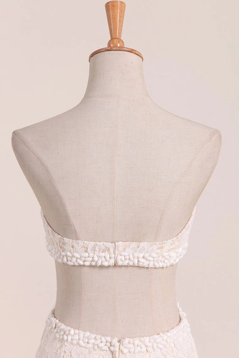 Sexy Open Back Ballkleider Sweetheart Spitze Bodenlangen Meerjungfrau