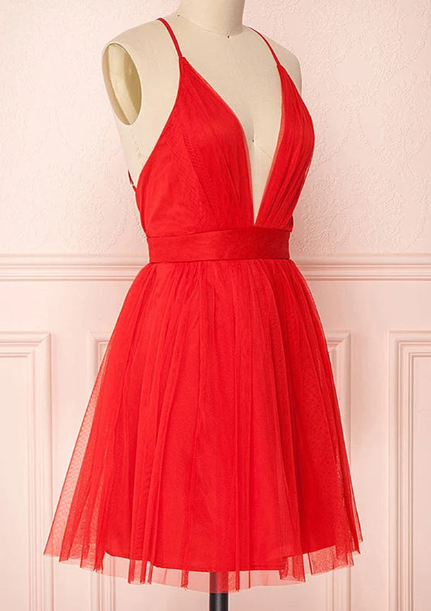Sparkling Gold Sequin A-Line V-Neck Sleeveless V-Back Knee-Length Homecoming Dresses for Parties