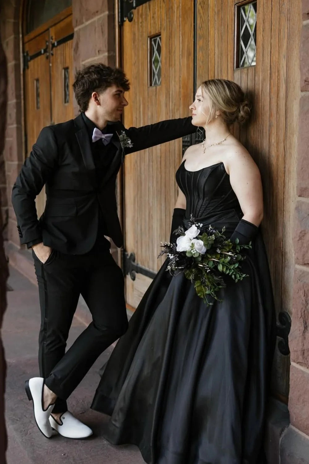 Strapless Satin Ball Gown – Sweetheart Neckline Formal Dress with Full Skirt and Train