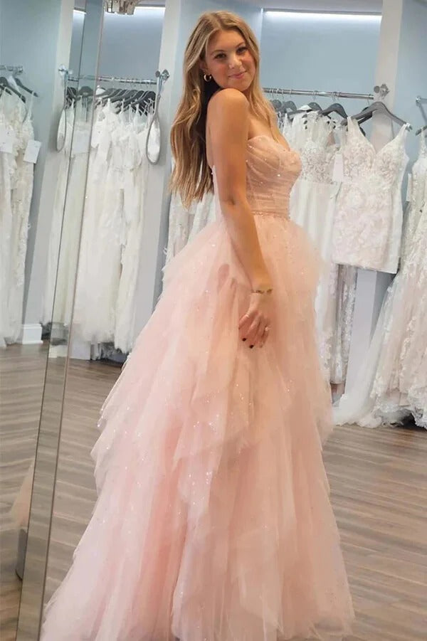 Strapless Sweetheart Neckline Formal Dress with Lace-Up Back