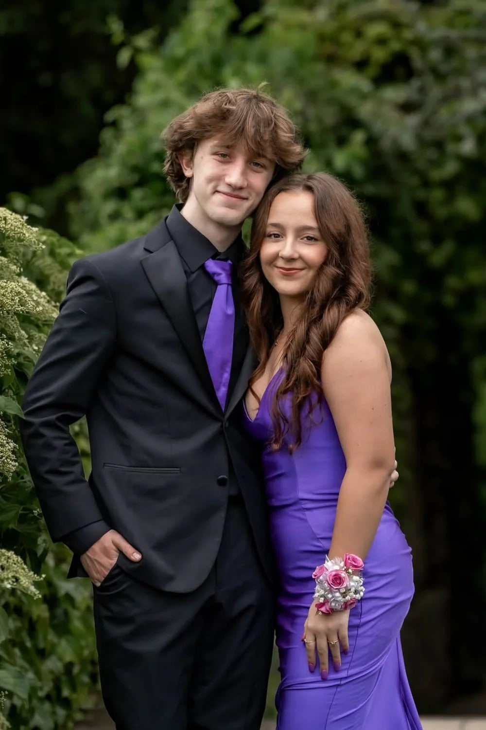 Violet Spaghetti Strap Mermaid High Slit Maxi Dress – Prom Bridesmaid Gown