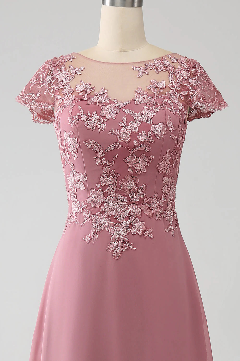 Robe mère de la mariée longue à paillettes grise Rose A-Spoon Phantom Tea