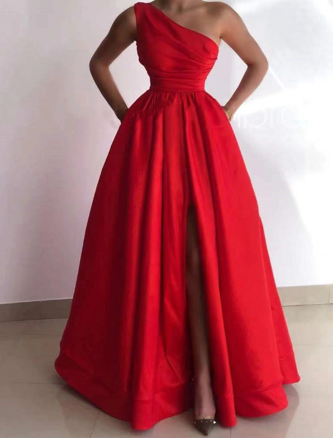 Etuikleid, rot-grün, Abendkleid, Stramplerkleid, Kirche, Gartenparty, bodenlang, ärmellos, schulterfrei, wandelbar, Stretchstoff, gekreuzter Rücken, V-Rücken mit Rüschen