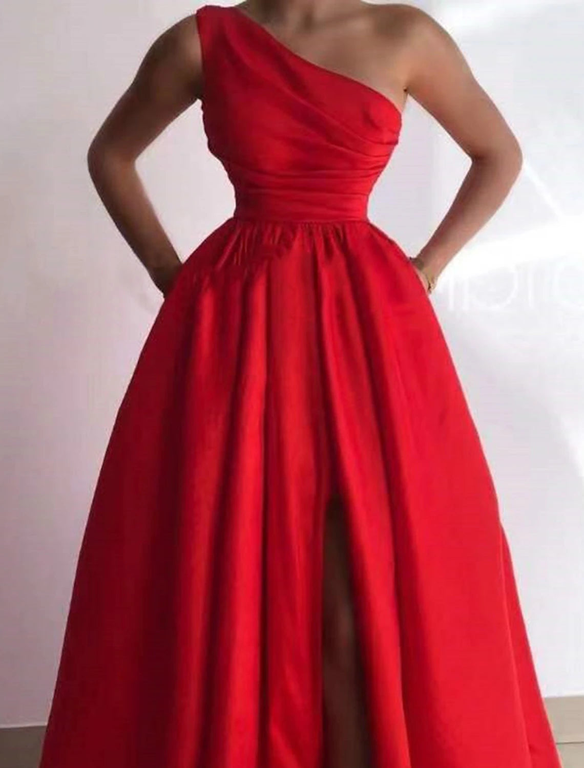 Etuikleid, rot-grün, Abendkleid, Stramplerkleid, Kirche, Gartenparty, bodenlang, ärmellos, schulterfrei, wandelbar, Stretchstoff, gekreuzter Rücken, V-Rücken mit Rüschen