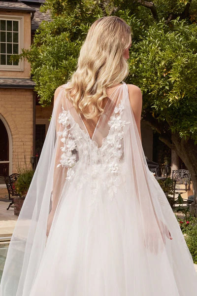 Romantic thin shoulder strap layered chiffon three-dimensional floral decal flower wedding party dress wedding dress
