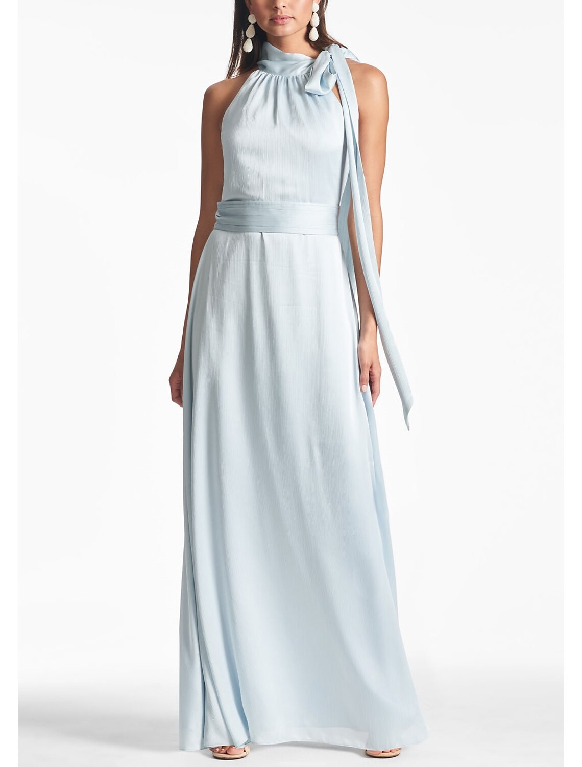 Etuikleid/Spalte Abendkleid Satin Elegantes Kleid Formale Verlobung Bodenlang Ärmellos Neckholder Charmeuse mit Schlitz Riemchen
