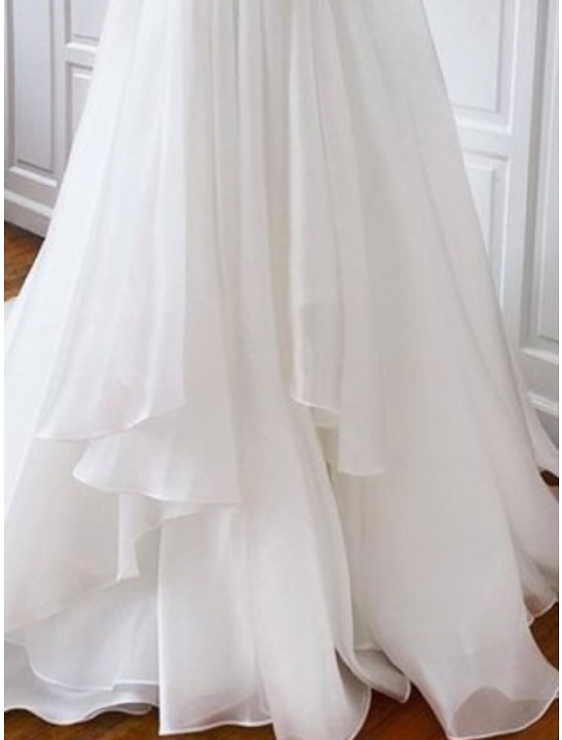 Einfache Brautkleider Mantel/Spalte Camisole Ärmellos Hofschleppe Chiffon Brautkleider Mit Falten