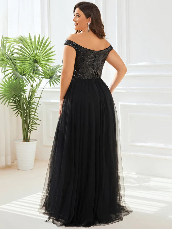 Plus Size Long Sequin Special Occasion Dresses