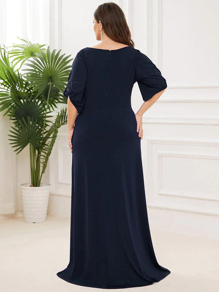 Schlichtes, figurbetontes Maxi-Abendkleid im Meerjungfrau-Stil in Übergröße 