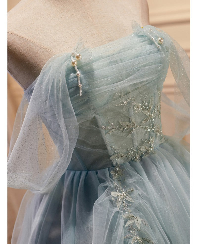 Robe de soirée courte élégante et sexy bleu ciel à bretelles et paillettes, sans manches, robe de cocktail plissée bleu ciel à dos nu