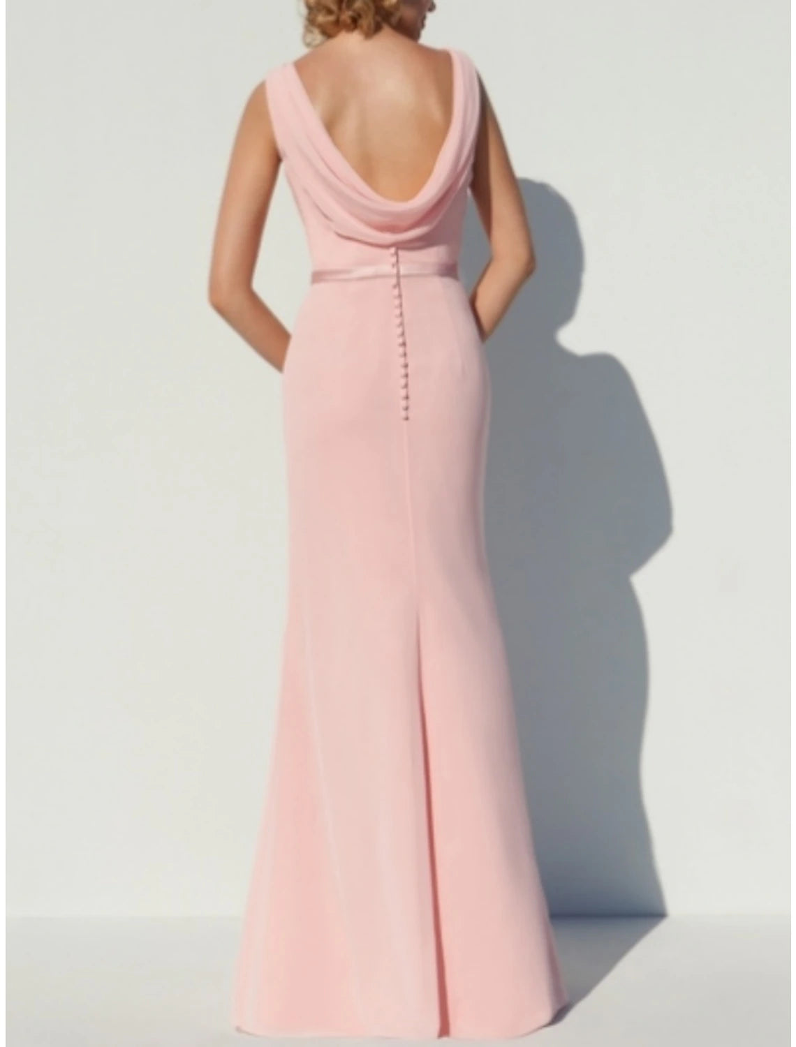 A-Line Bridesmaid Dress Scoop Neck Sleeveless Elegant Floor Length Chiffon with Split Front / Crystal Brooch / Ruching
