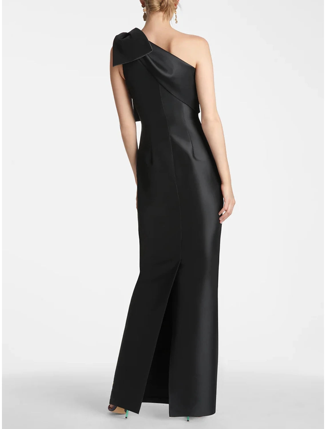 Meerjungfrau Partykleid Abendkleid Elegantes Kleid Formell Herbst Knöchellang Ärmellos Ein Schulter Satin mit Schleife(n) Schlitz