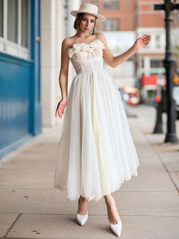 A-line straight tube floral and ankle sheer tight fitting corset dress