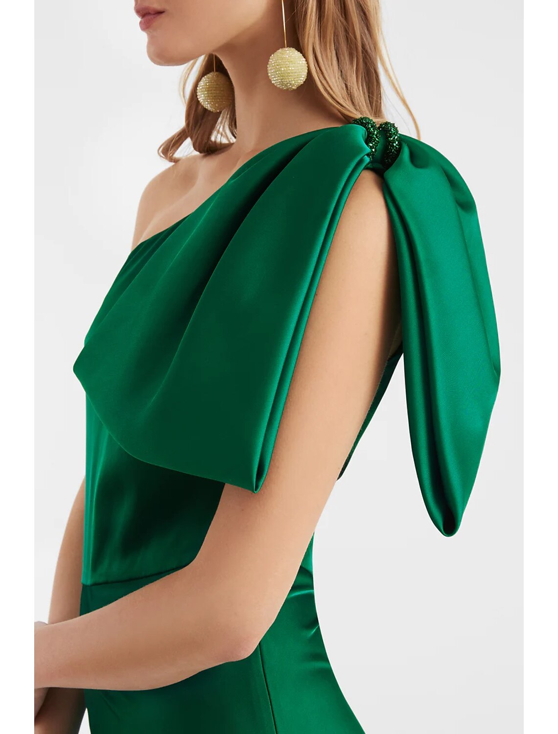 Etuikleid/Säulen-Abendkleid, Satin, elegantes Kleid, formell, bodenlang, ärmellos, eine Schulter, Satin mit Schmetterlings-Schulter, Blume